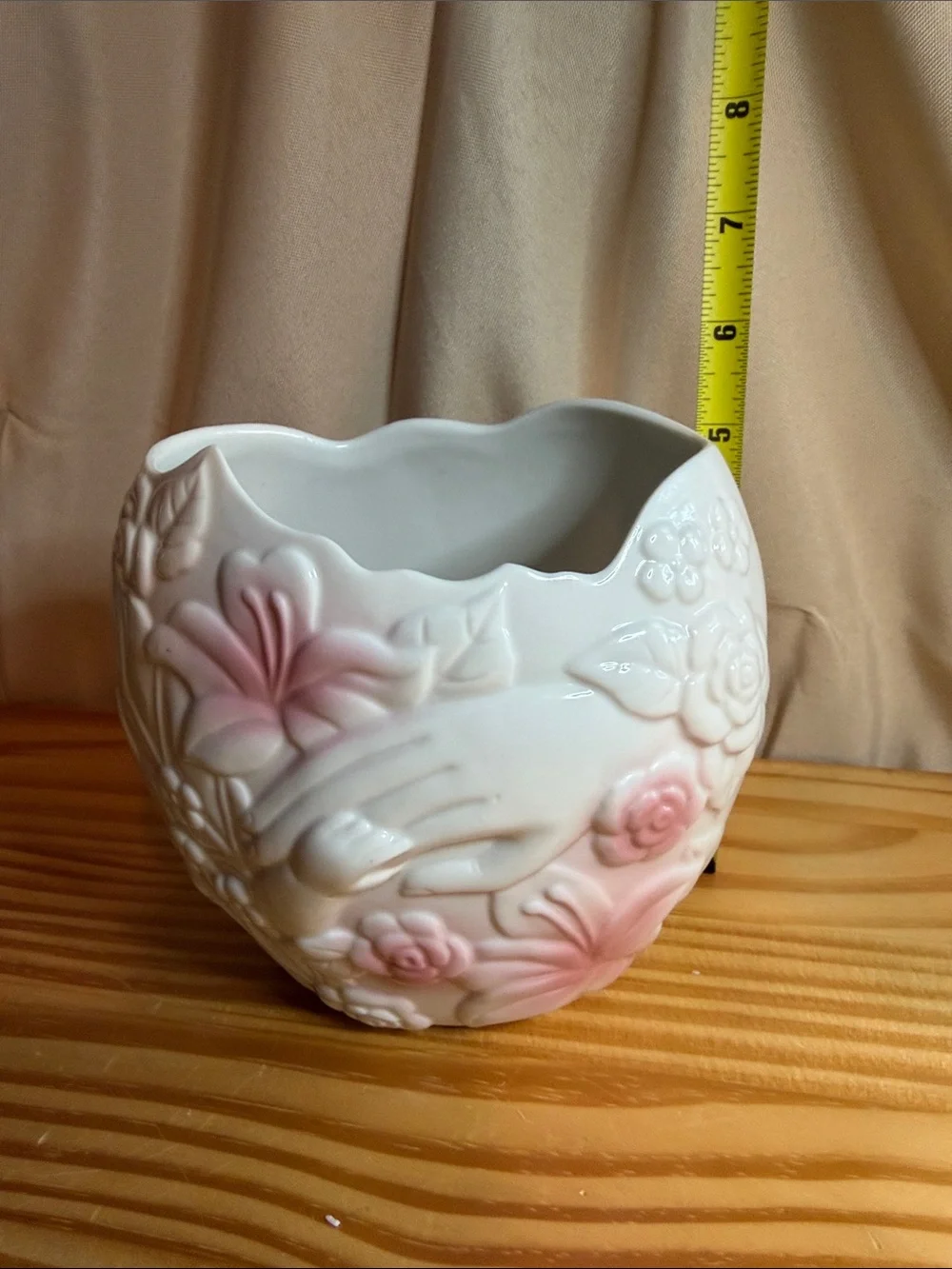 Vintage 1993 FTD Especially For You Ceramic Planter Vase Mother Child Hands